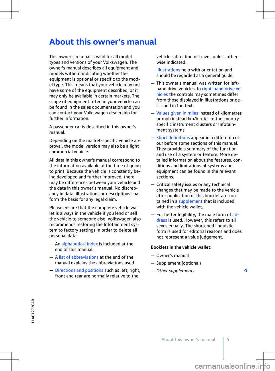 VOLKSWAGEN ID.4 2021  Owners Manual About this owner