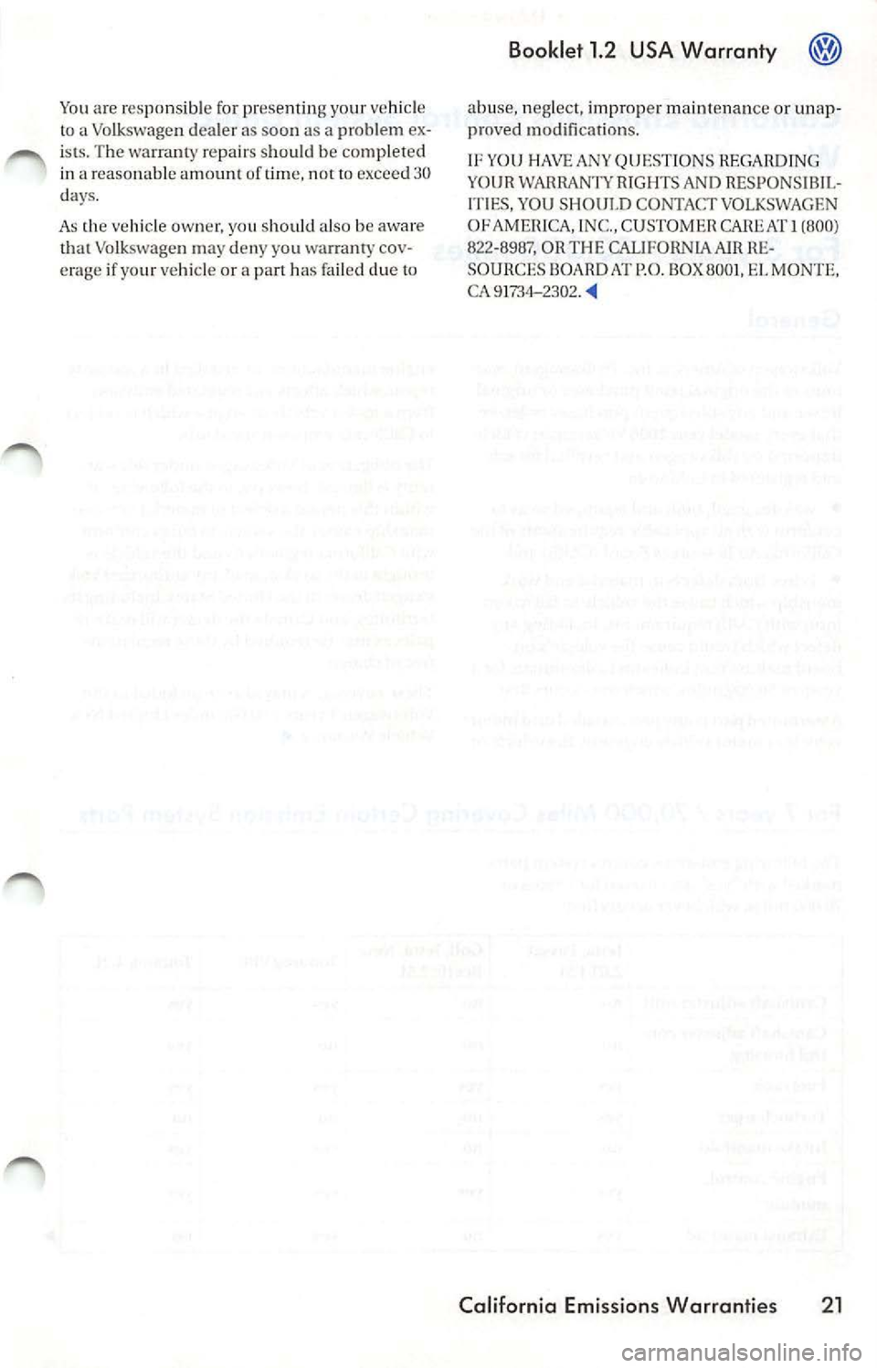 VOLKSWAGEN JETTA 2009 Owners Manual You are responsible for presenti ng yo ur ve hicle
to a Volkswagen dealer as soon as a problem ex
ist s. The warranty re pair s shou ld be completed
i n a reasonable amount of
not VOLKSWAGEN JETTA 2009 Owners Manual You are responsible for presenti ng yo ur ve hicle
to a Volkswagen dealer as soon as a problem ex
ist s. The warranty re pair s shou ld be completed
i n a reasonable amount of
not