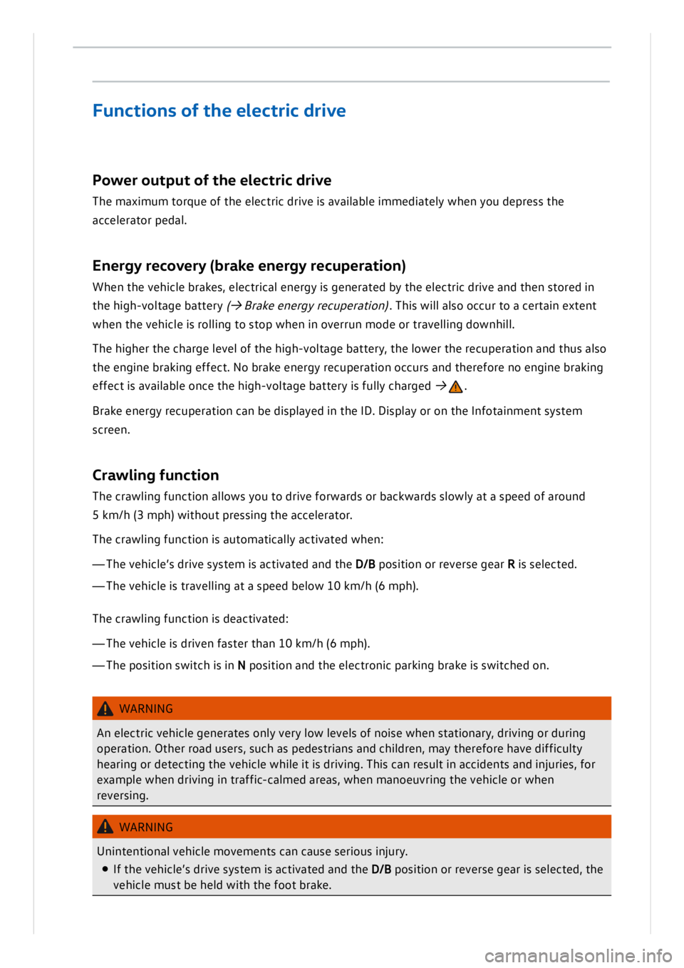 VOLKSWAGEN ID.3 2019 Owners Manual VOLKSWAGEN ID.3 2019 Owners Manual