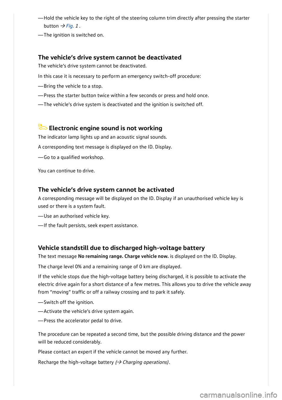 VOLKSWAGEN ID.3 2019 Owners Manual VOLKSWAGEN ID.3 2019 Owners Manual