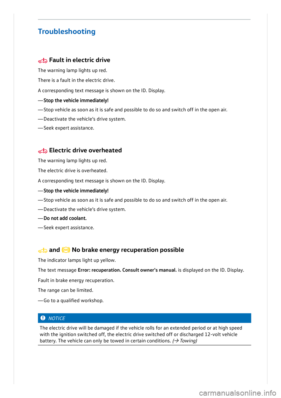 VOLKSWAGEN ID.3 2019 Owners Manual VOLKSWAGEN ID.3 2019 Owners Manual
