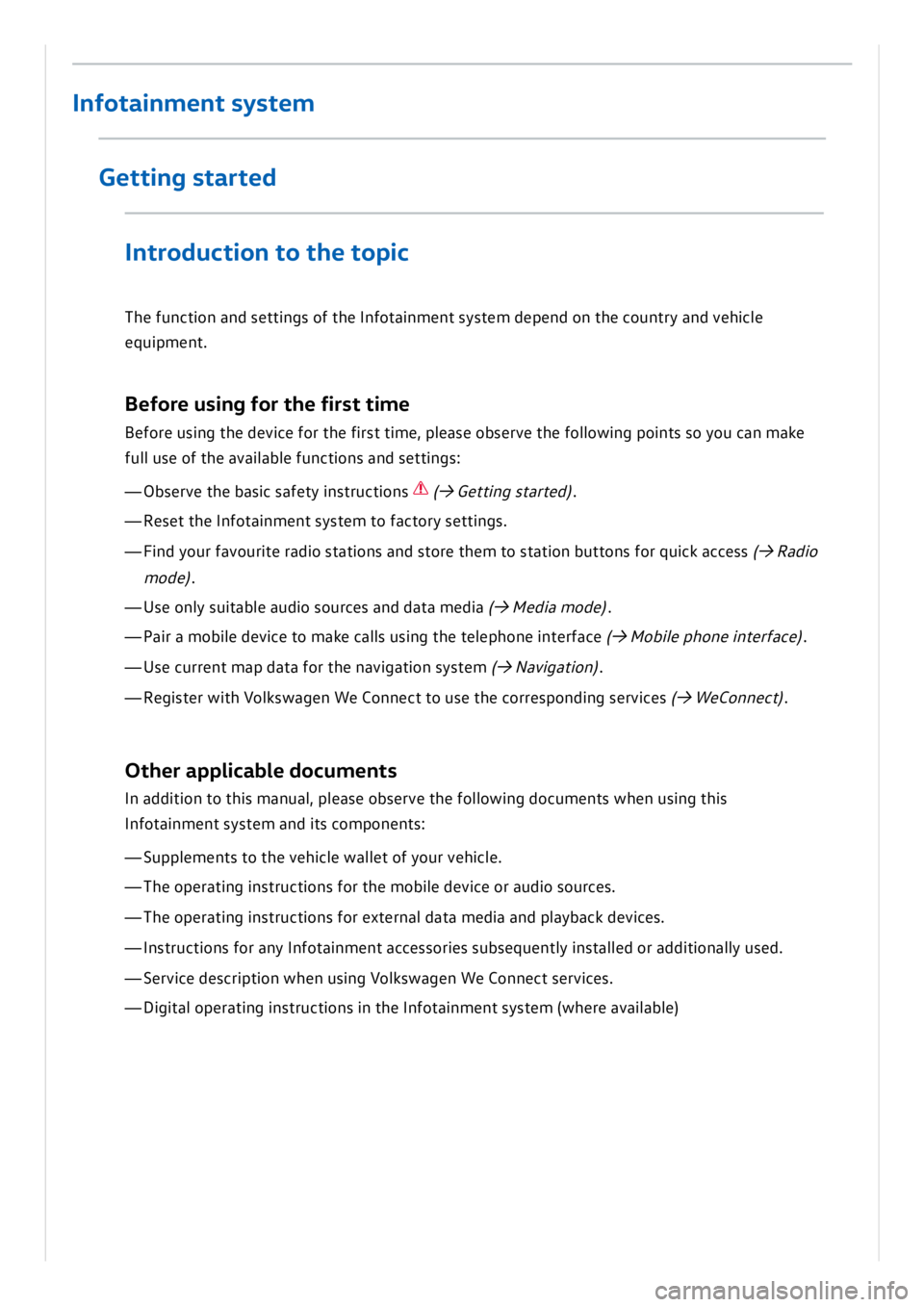VOLKSWAGEN ID.3 2019 Owners Manual VOLKSWAGEN ID.3 2019 Owners Manual