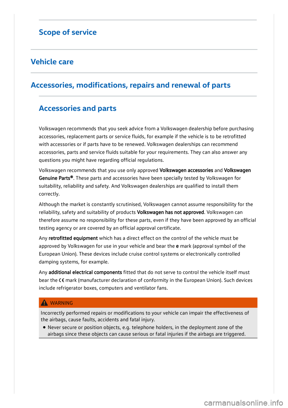 VOLKSWAGEN ID.3 2019  Owners Manual 