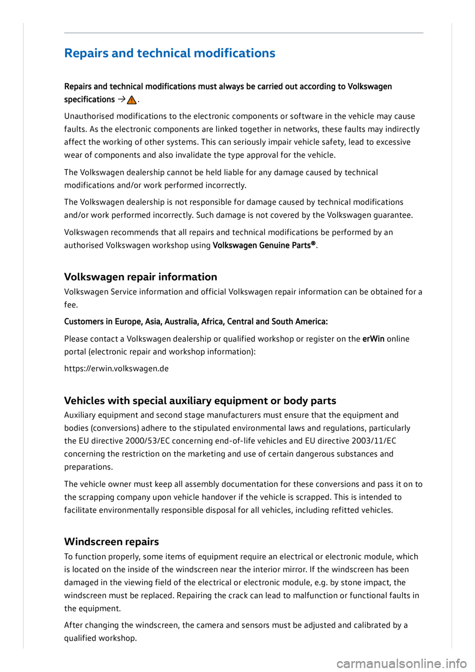 VOLKSWAGEN ID.3 2019  Owners Manual 