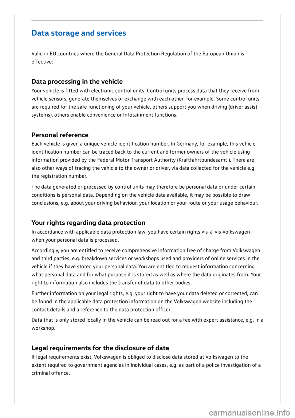 VOLKSWAGEN ID.3 2019  Owners Manual 