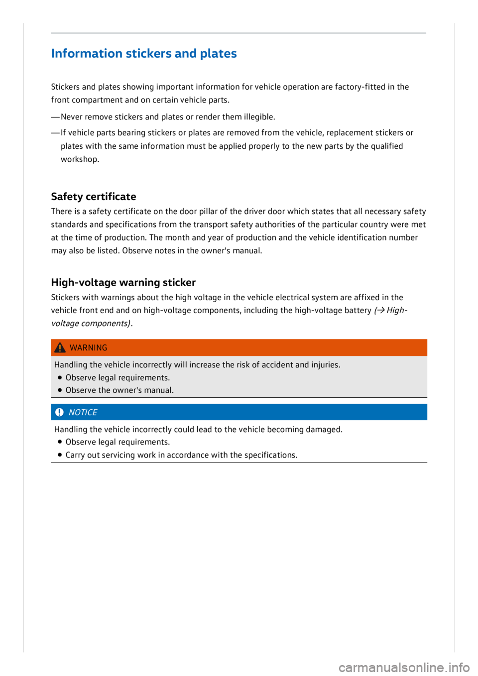 VOLKSWAGEN ID.3 2019 Owners Manual VOLKSWAGEN ID.3 2019 Owners Manual