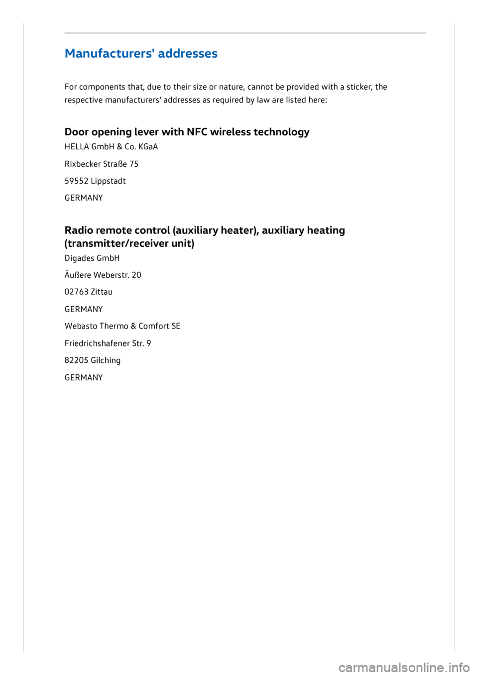 VOLKSWAGEN ID.3 2019 Owners Manual VOLKSWAGEN ID.3 2019 Owners Manual