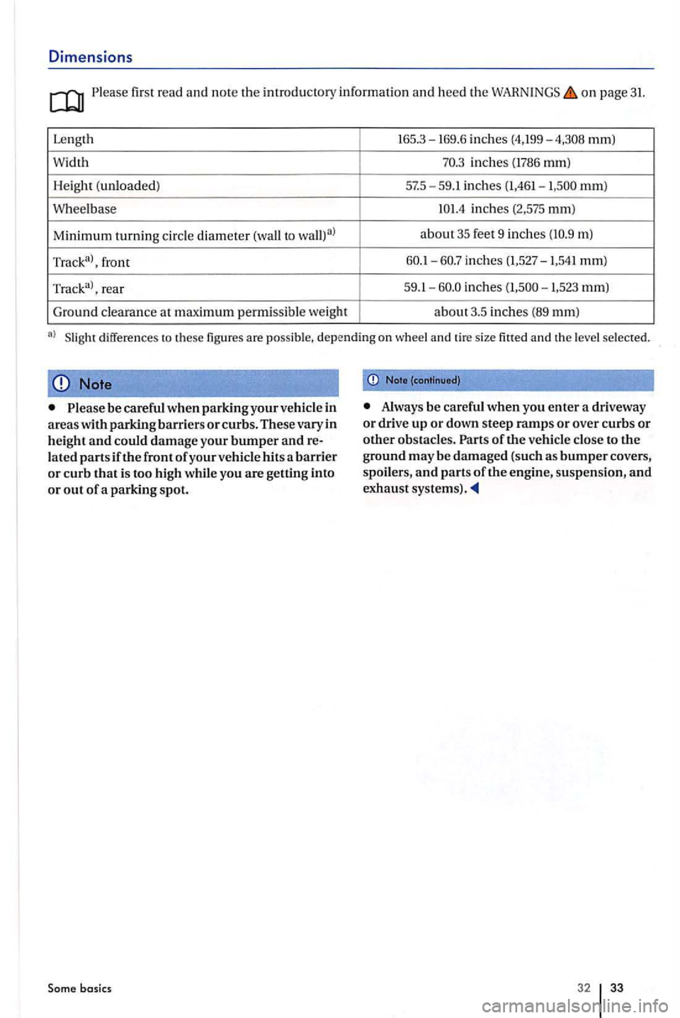 VOLKSWAGEN GOLF PLUS 2012  Owners Manual Dimensions 
Please first read a nd note th e imrodu ctory  informa tion  and  hee d th e on  pa ge 31. 
Le ngt h  165.3-
16 9 .6  in ches  (4,199-mm) 
W id th 
inch es (1786 mm) 
H eig
ht ( unload ed 