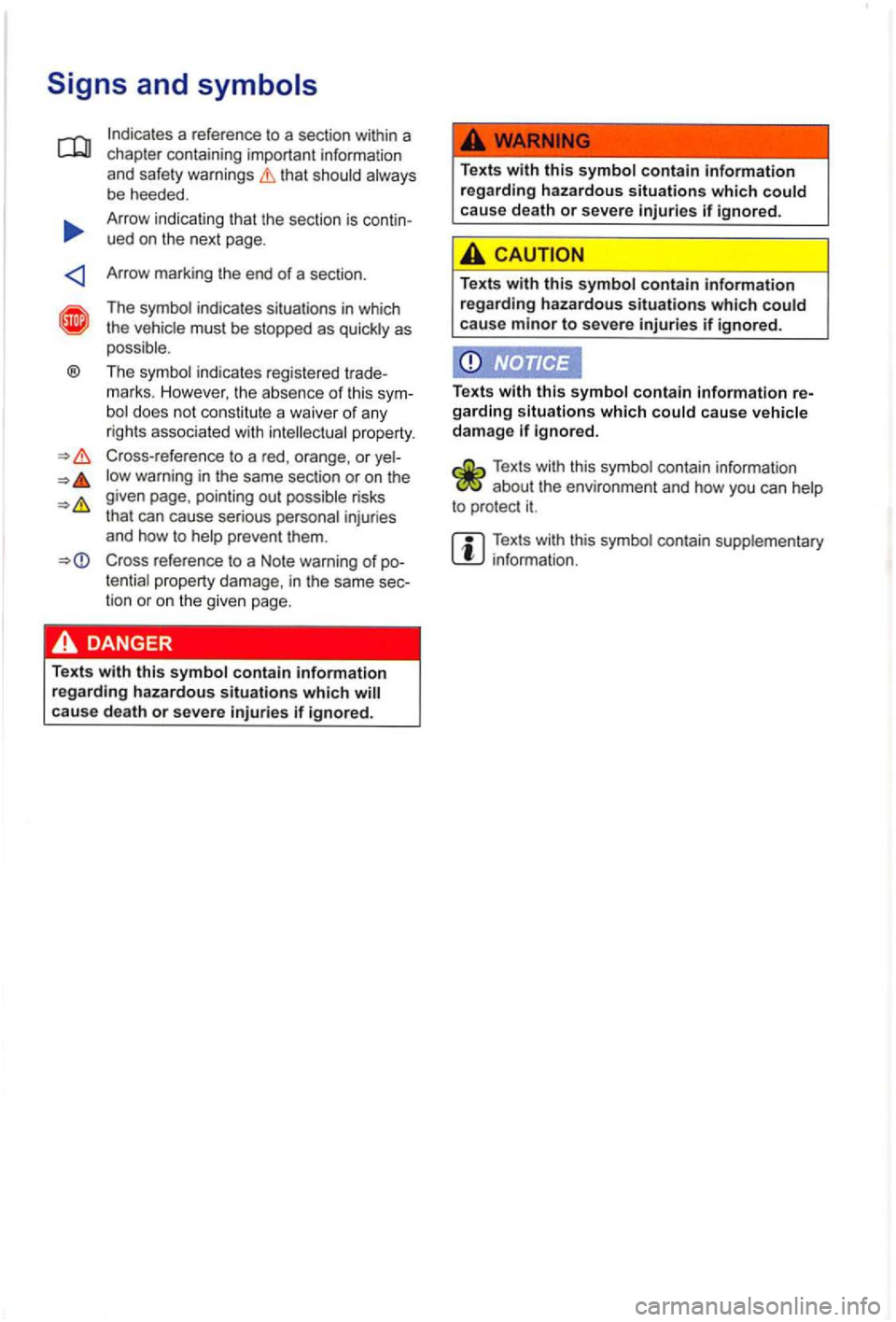 VOLKSWAGEN GOLF PLUS 2004  Owners Manual ® 
Indicates  a reference  to a  section  within  a 
chapter  contain ing  important  information 
and  safety 
warning s that sho uld  always 
be  heeded. 
A rr ow  indica ting 
that  the  section  