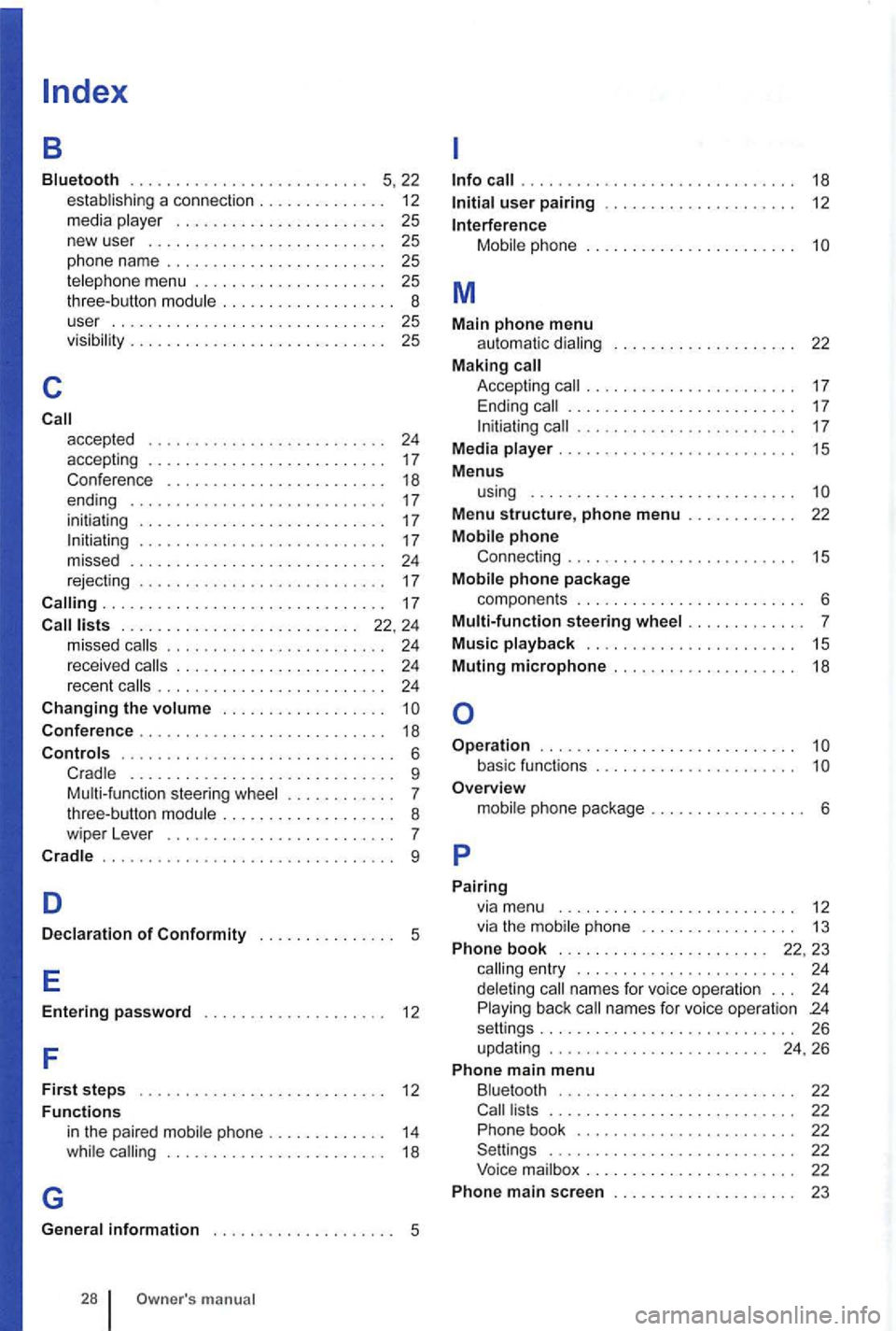 VOLKSWAGEN GOLF PLUS 2004 Owners Manual a connection . . . . . . . . . . . . . . 12
media . . . . . . . . . . . . . . . . . . . . . . . 25
new user ................. , . . . 25
phone nam e . . . . . . . . . . . . . . VOLKSWAGEN GOLF PLUS 2004 Owners Manual a connection . . . . . . . . . . . . . . 12
media . . . . . . . . . . . . . . . . . . . . . . . 25
new user ................. , . . . 25
phone nam e . . . . . . . . . . . . . .