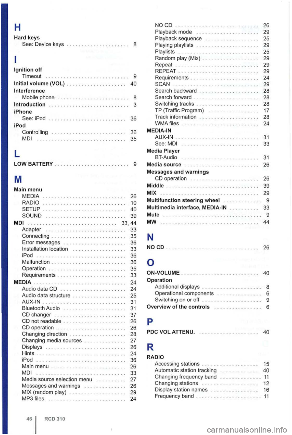 VOLKSWAGEN GOLF PLUS 2004  Owners Manual H 
Hard keys Device keys . .  . . . . .  . .  . .  .  . . .  .  . . . .  .  8 
off Timeout ............................ 9 
volume . .  . . .  . .  .  . . . . . . . .  . . . . 
Mobile  ph one  .  .  . 