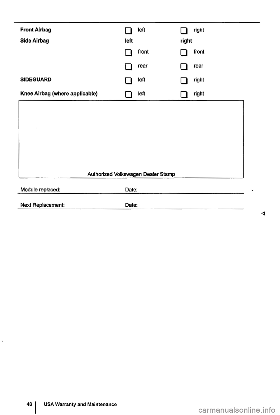 VOLKSWAGEN GOLF PLUS 2004  Owners Manual 
