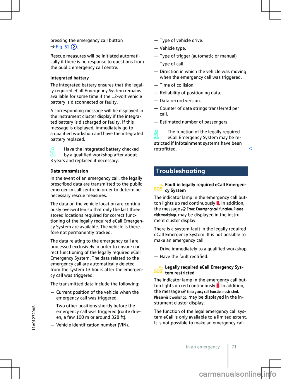 VOLKSWAGEN ID.5 2022 Manual PDF pressing the emergency call button
