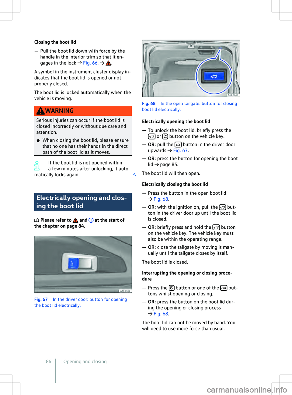 VOLKSWAGEN ID.5 2022 Manual Online Closing the boot lid
