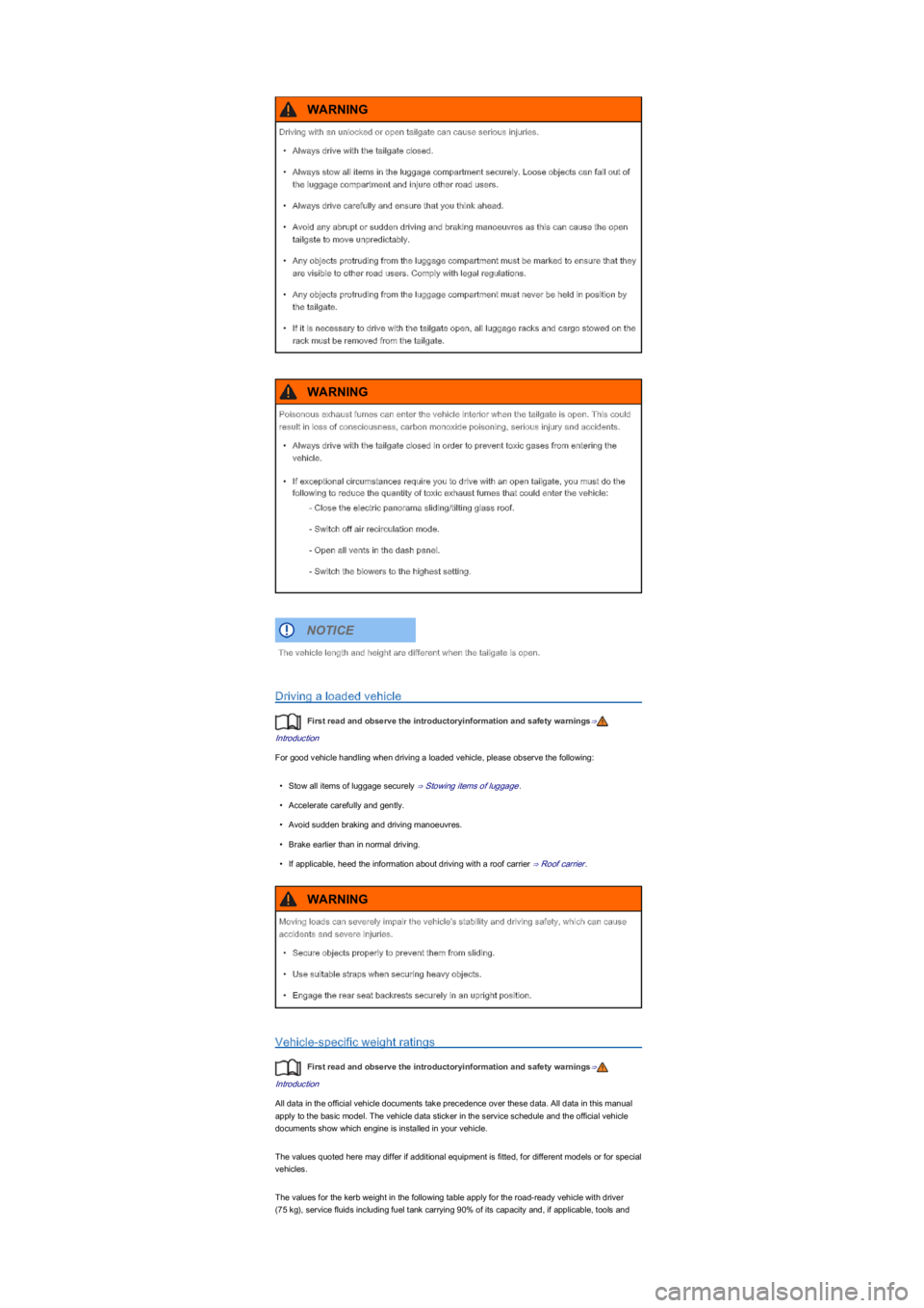 VOLKSWAGEN UP! 2019 Manual PDF Driving a loaded vehicle
First read and observe the introductoryinformation and safety warnings⇒
Introduction
For good vehicle handling when driving a loaded vehicle, please observe the following:
\