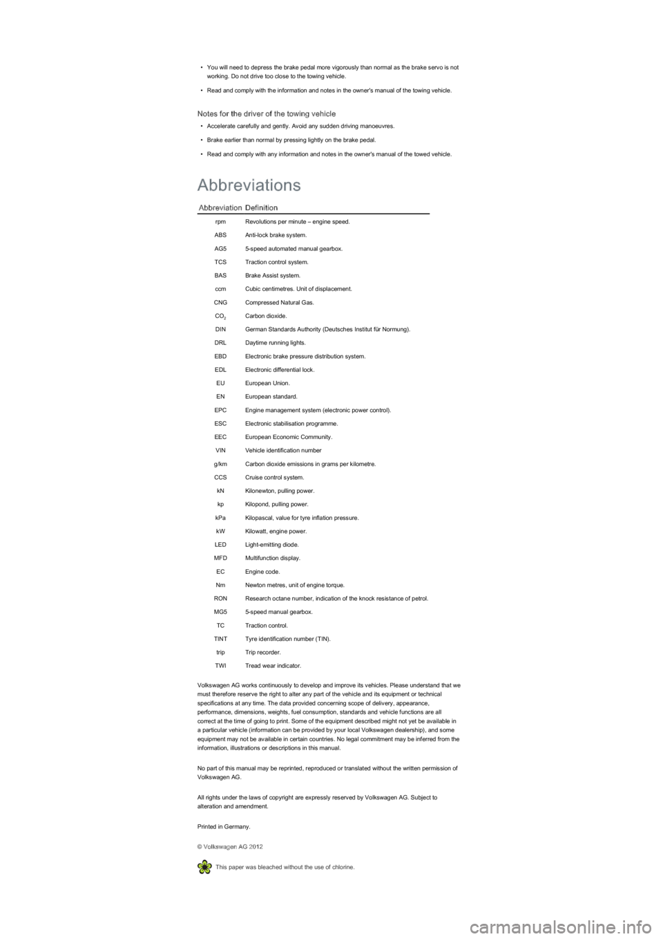 VOLKSWAGEN UP! 2015  Owners Manual \f