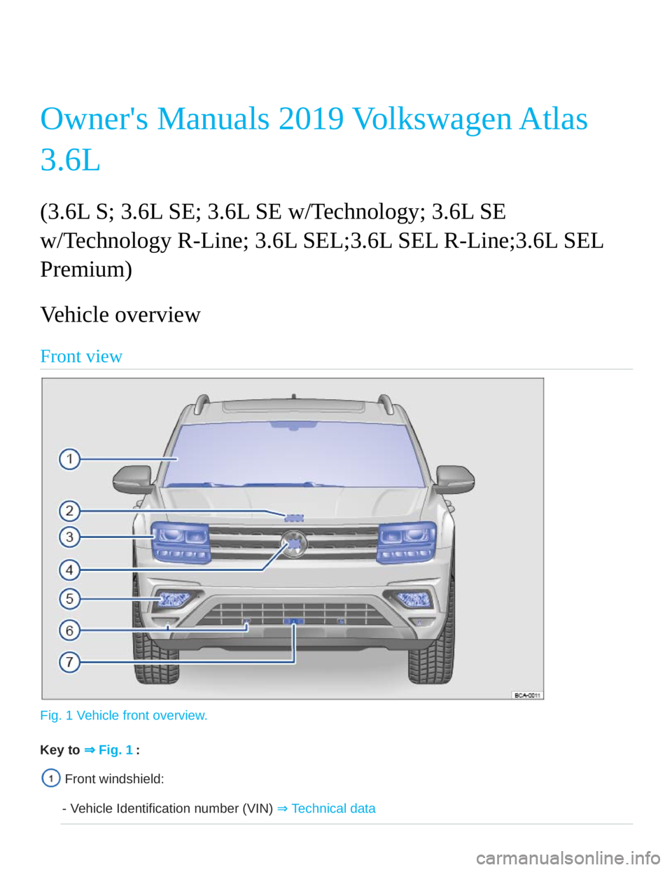 VOLKSWAGEN ATLAS 2018 Owners Manual VOLKSWAGEN ATLAS 2018 Owners Manual