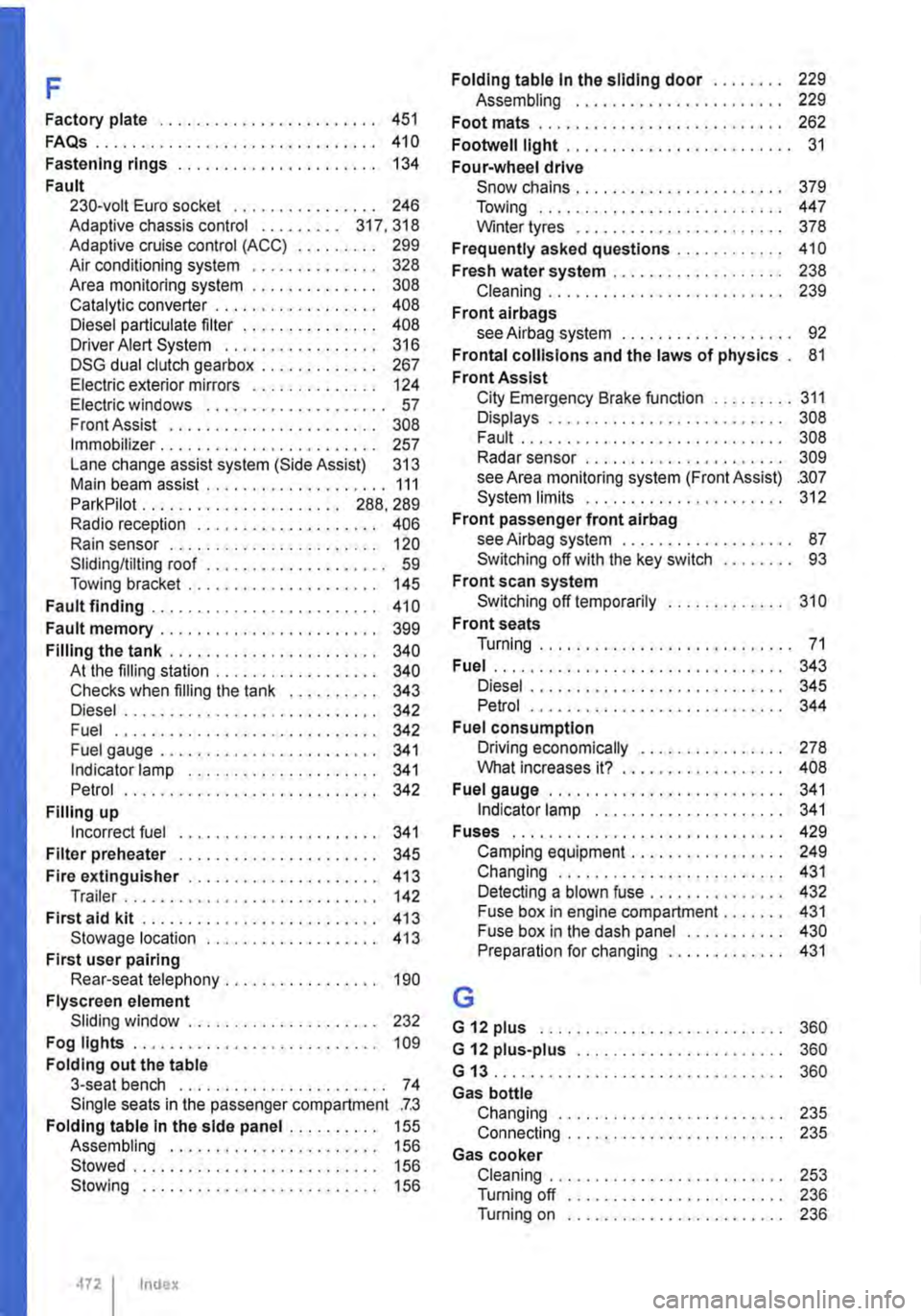 VOLKSWAGEN TRANSPORTER 2014  Owners Manual F 
Factory plate . . . . . . . . . . . . . . . . . . . . . . . . 451 
FAQs . . . . . . . . . . . . . . . . . . . . . . . . . . . . . . . 410 
Fastening rings . . . . . . . . . . . . . . . . . . • . 