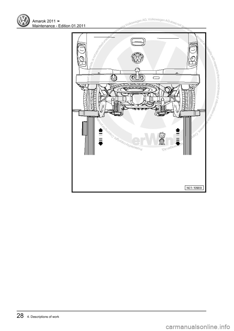 VOLKSWAGEN AMAROK 2010 Owners Guide Protected by copyright. Copying for private or commercial purposes, in partor in whole, is not permitted unless authorised by Volkswagen AG. Volkswagen AG does notguarantee or accept any liability wit