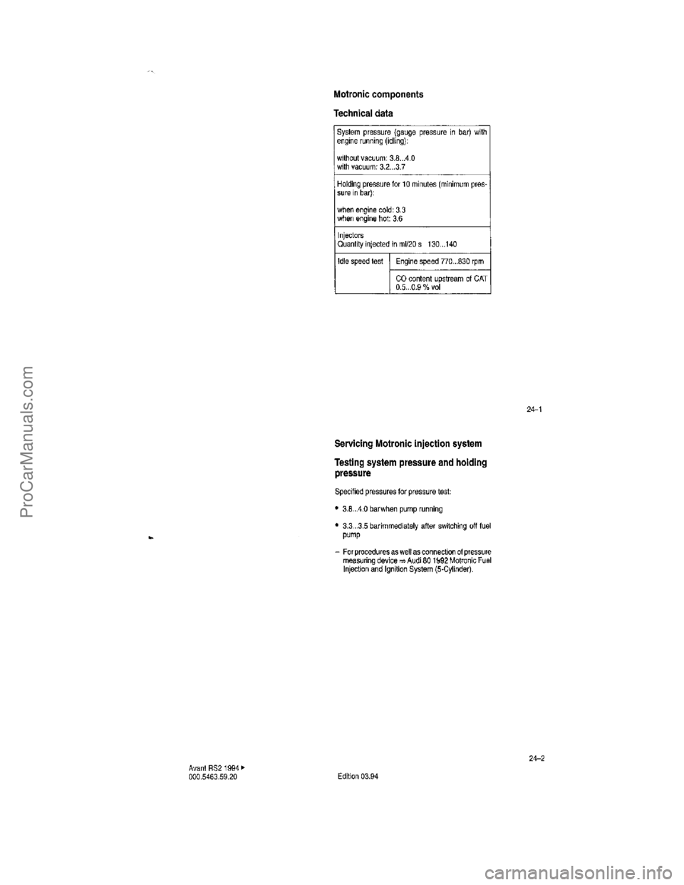VOLKSWAGEN AVANT 1994 Owners Manual ProCarManuals.com VOLKSWAGEN AVANT 1994 Owners Manual ProCarManuals.com