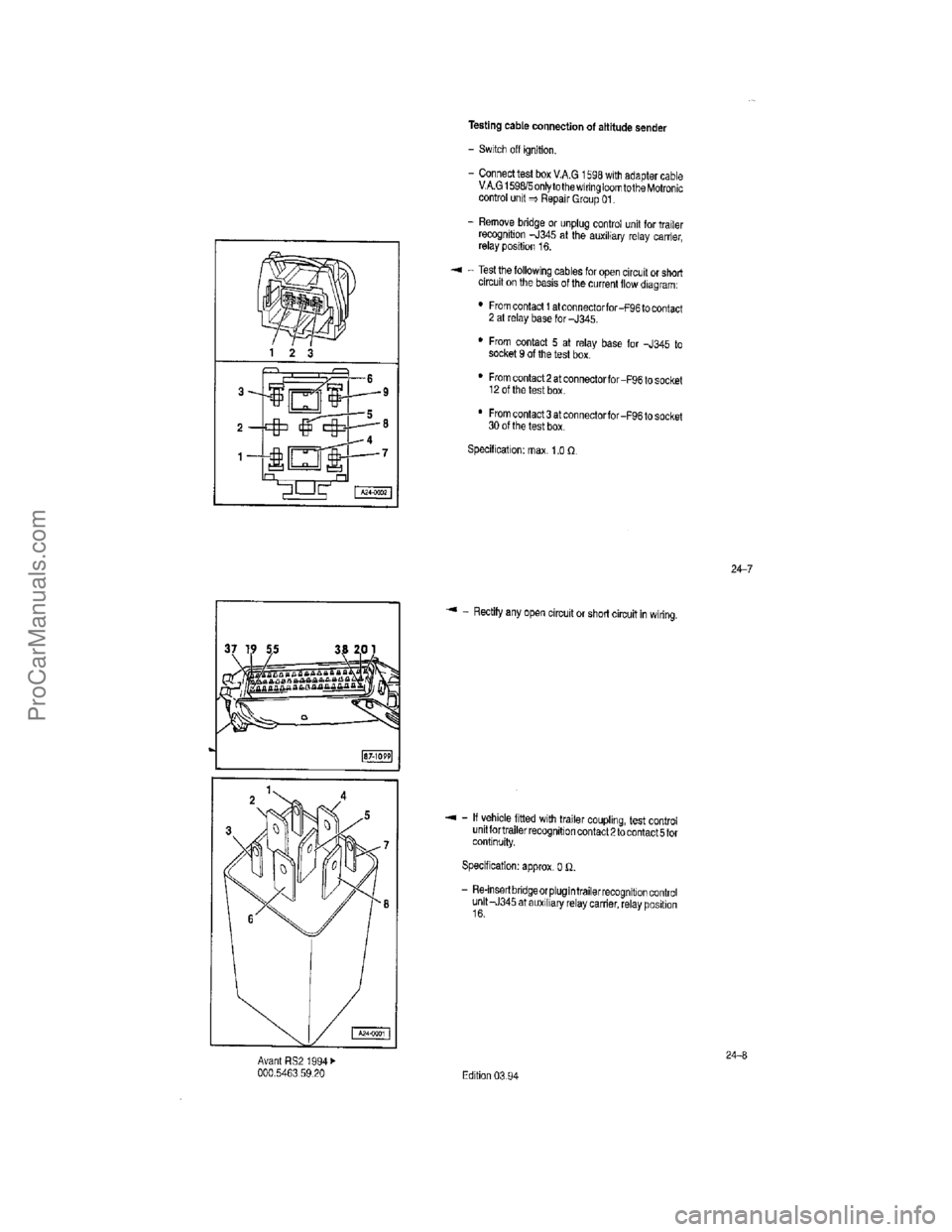 VOLKSWAGEN AVANT 1994 Owners Manual ProCarManuals.com VOLKSWAGEN AVANT 1994 Owners Manual ProCarManuals.com