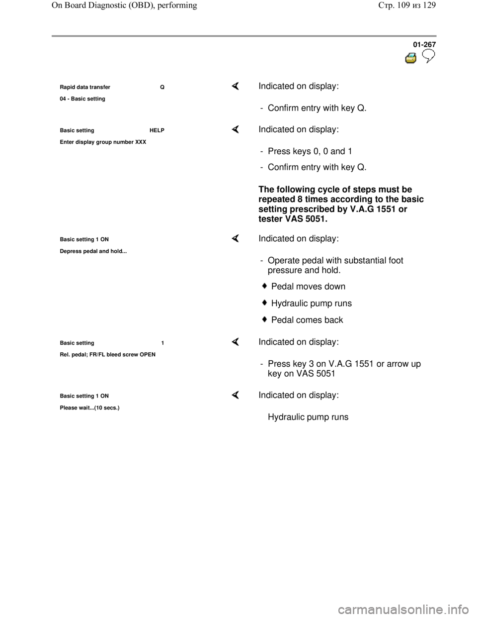 VOLKSWAGEN JETTA 1998 Service Manual Downloaded from www.Manualslib.com manuals search engine 01-267
Rapid data transfer Q
04 - Basic settin
g
Indicated on display:
- Confirm entry with key Q.
Basic setting HELP
Enter dis
VOLKSWAGEN JETTA 1998 Service Manual Downloaded from www.Manualslib.com manuals search engine 01-267
Rapid data transfer Q
04 - Basic settin
g
Indicated on display:
- Confirm entry with key Q.
Basic setting HELP
Enter dis