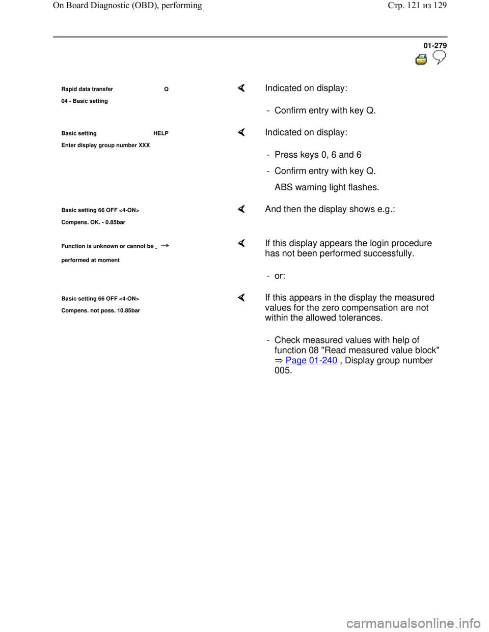 VOLKSWAGEN JETTA 1998 Service Manual Downloaded from www.Manualslib.com manuals search engine 01-279
Rapid data transfer Q
04 - Basic settin
g
Indicated on display:
- Confirm entry with key Q.
Basic setting HELP
Enter dis
VOLKSWAGEN JETTA 1998 Service Manual Downloaded from www.Manualslib.com manuals search engine 01-279
Rapid data transfer Q
04 - Basic settin
g
Indicated on display:
- Confirm entry with key Q.
Basic setting HELP
Enter dis