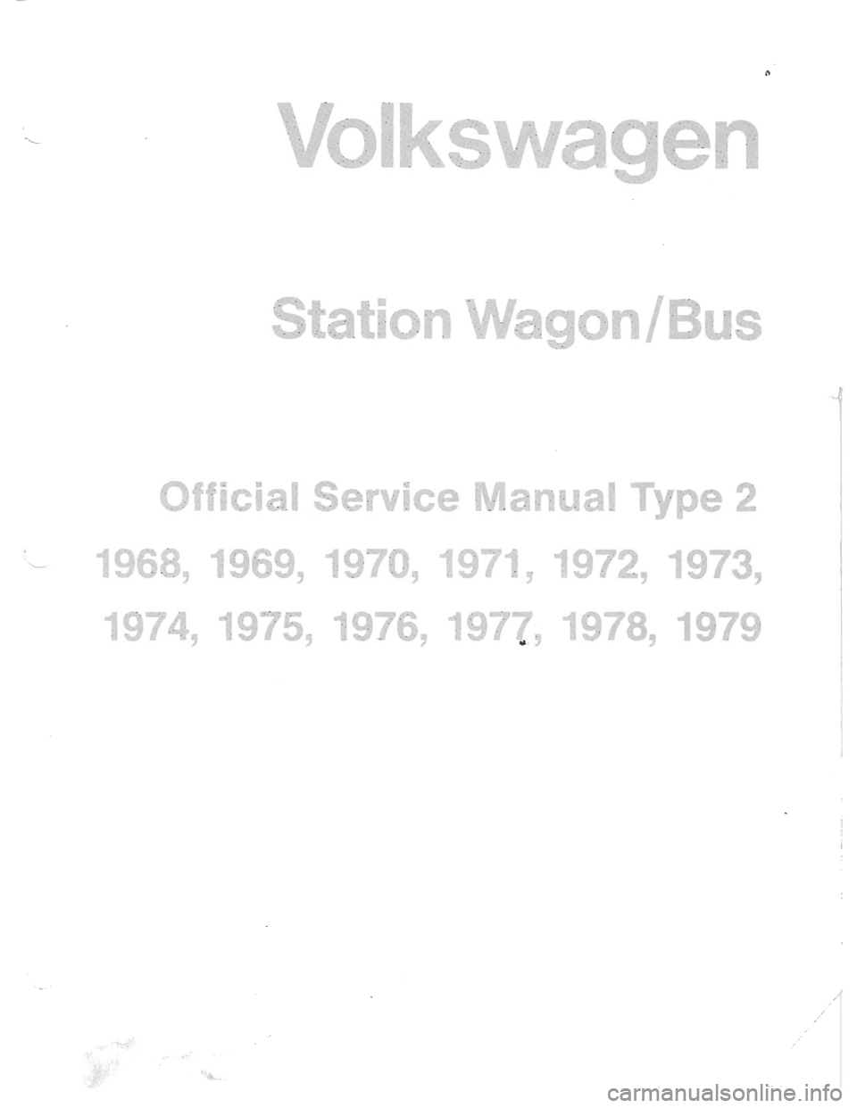 VOLKSWAGEN T2 1968 Service Manual VOLKSWAGEN T2 1968 Service Manual