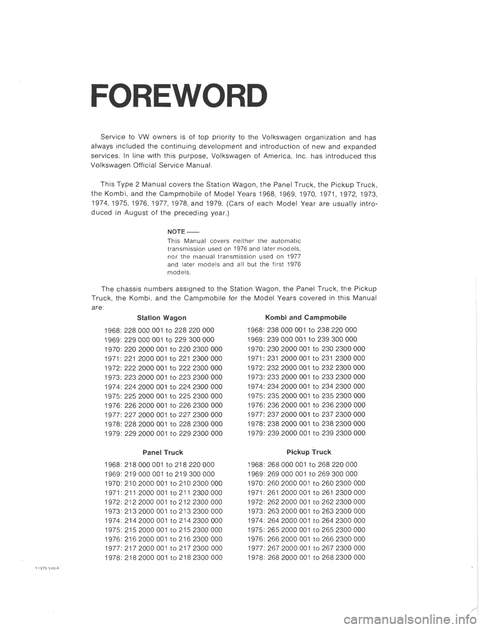 VOLKSWAGEN T2 1968 Service Manual VOLKSWAGEN T2 1968 Service Manual