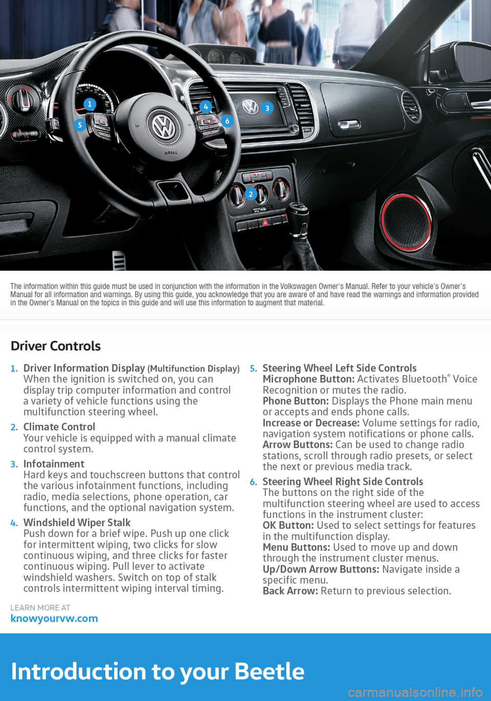 VOLKSWAGEN BEETLE 2016 3.G Quick Start Guide 