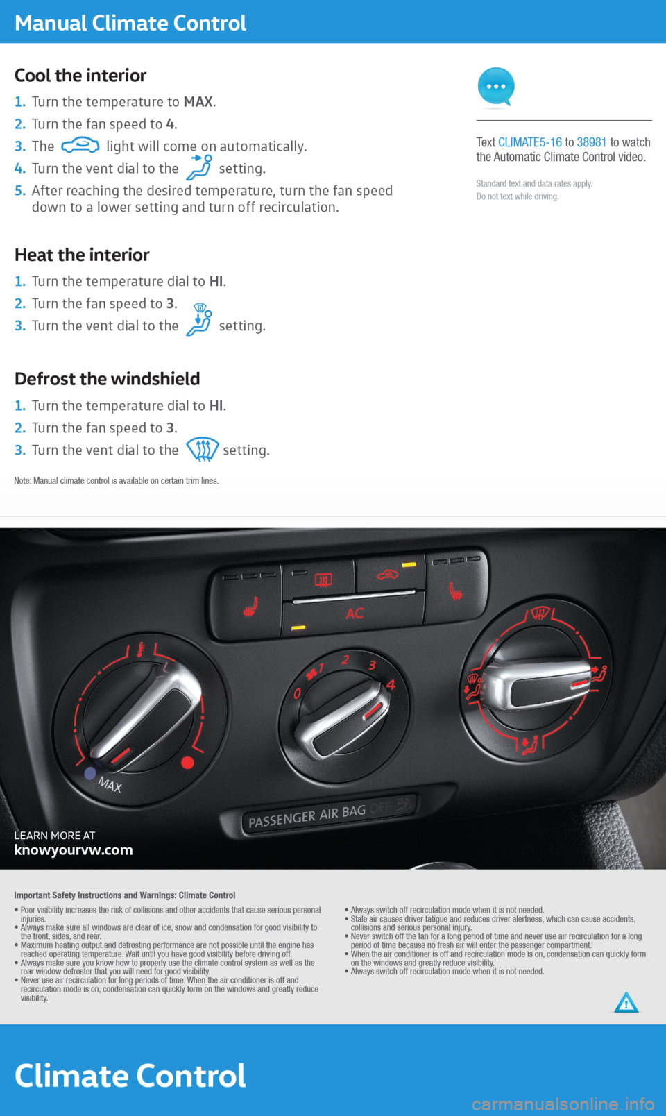 VOLKSWAGEN BEETLE 2016 3.G Quick Start Guide VOLKSWAGEN BEETLE 2016 3.G Quick Start Guide