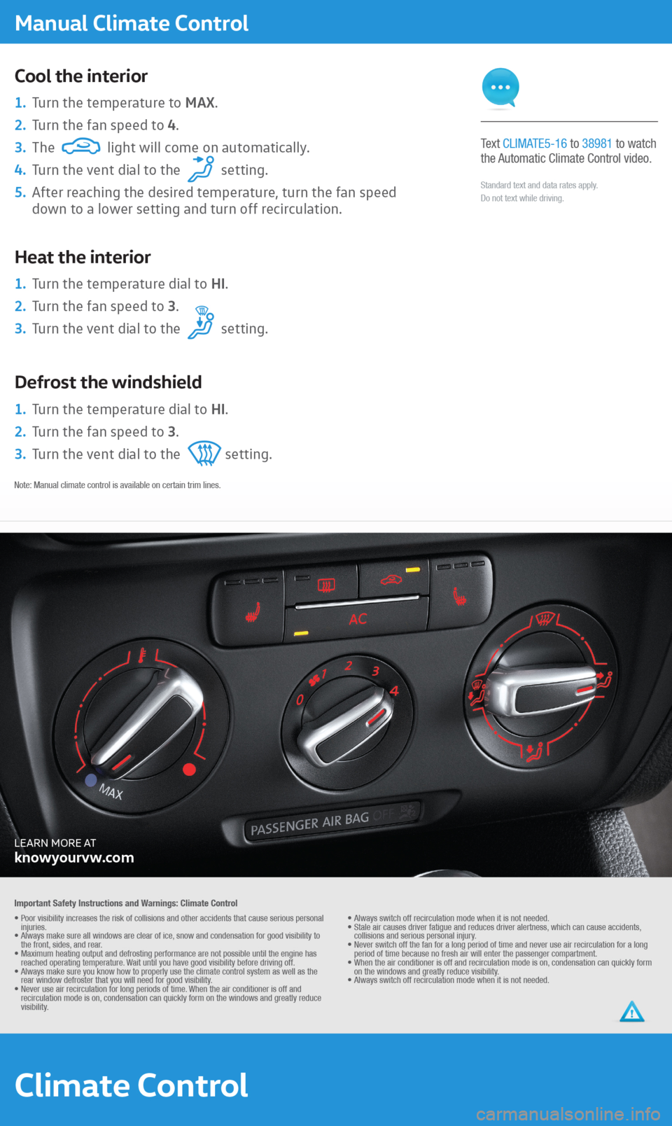 VOLKSWAGEN BEETLE 2016 3.G Quick Start Guide 