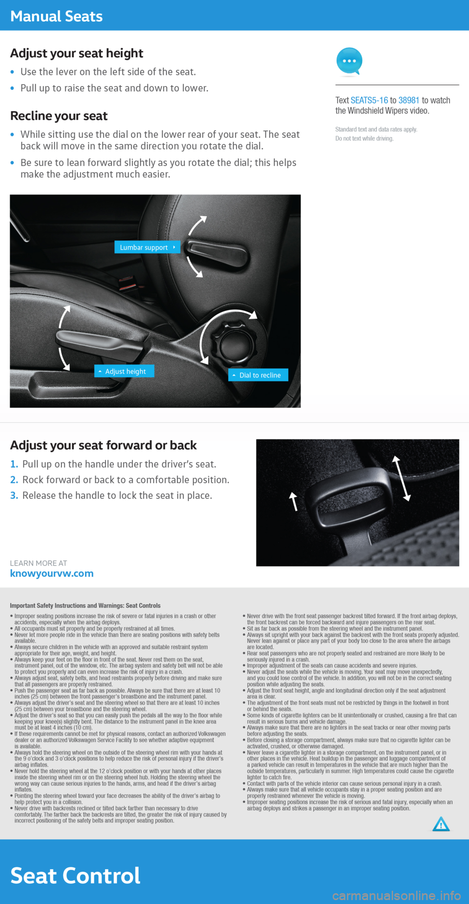 VOLKSWAGEN BEETLE 2016 3.G Quick Start Guide VOLKSWAGEN BEETLE 2016 3.G Quick Start Guide