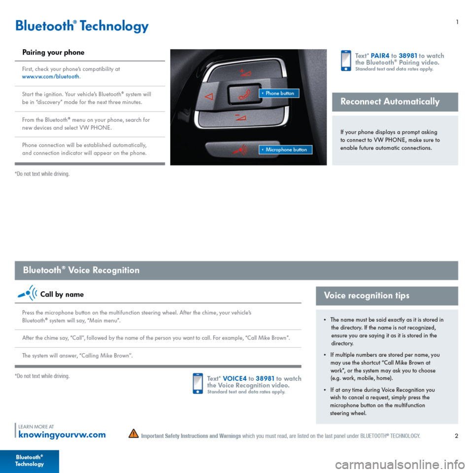 VOLKSWAGEN BEETLE CONVERTIBLE 2014 3.G Quick Start Guide 