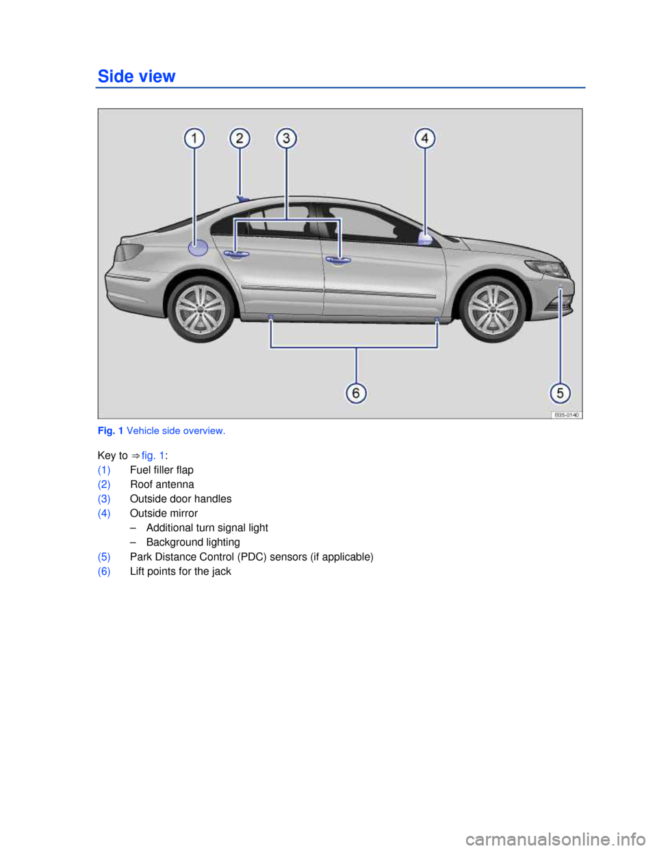 VOLKSWAGEN PASSAT CC 2013 1.G Owners Manual 