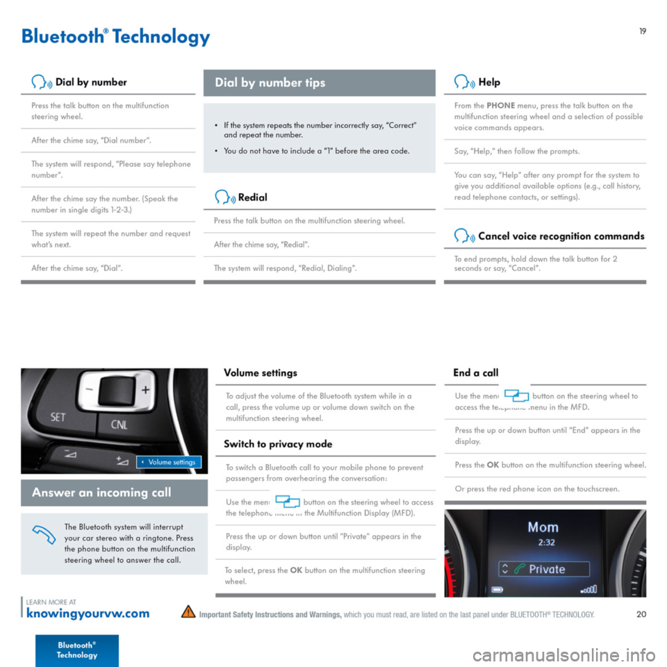 VOLKSWAGEN E GOLF 2015 5G / 7.G Quick Start Guide 