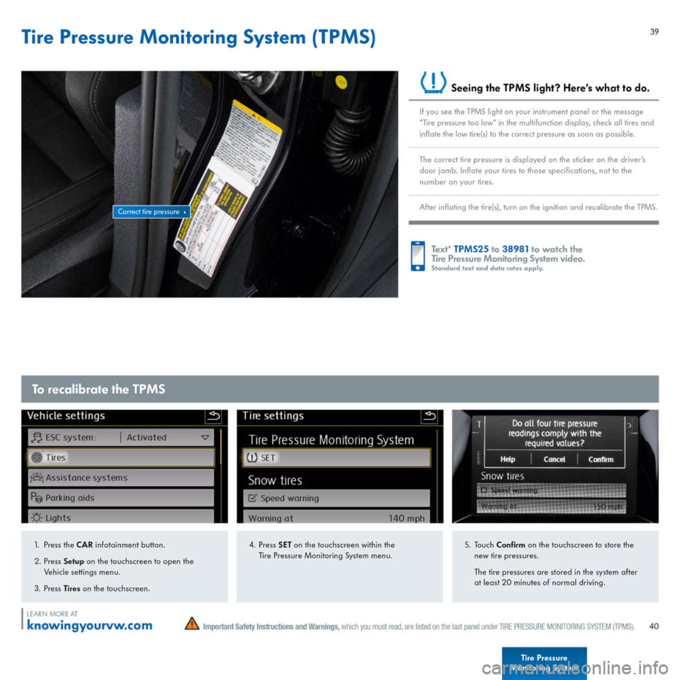 VOLKSWAGEN E GOLF 2015 5G / 7.G Quick Start Guide 