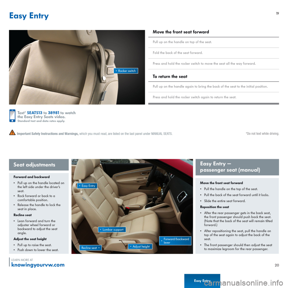 VOLKSWAGEN EOS 2015 1.G Quick Start Guide 