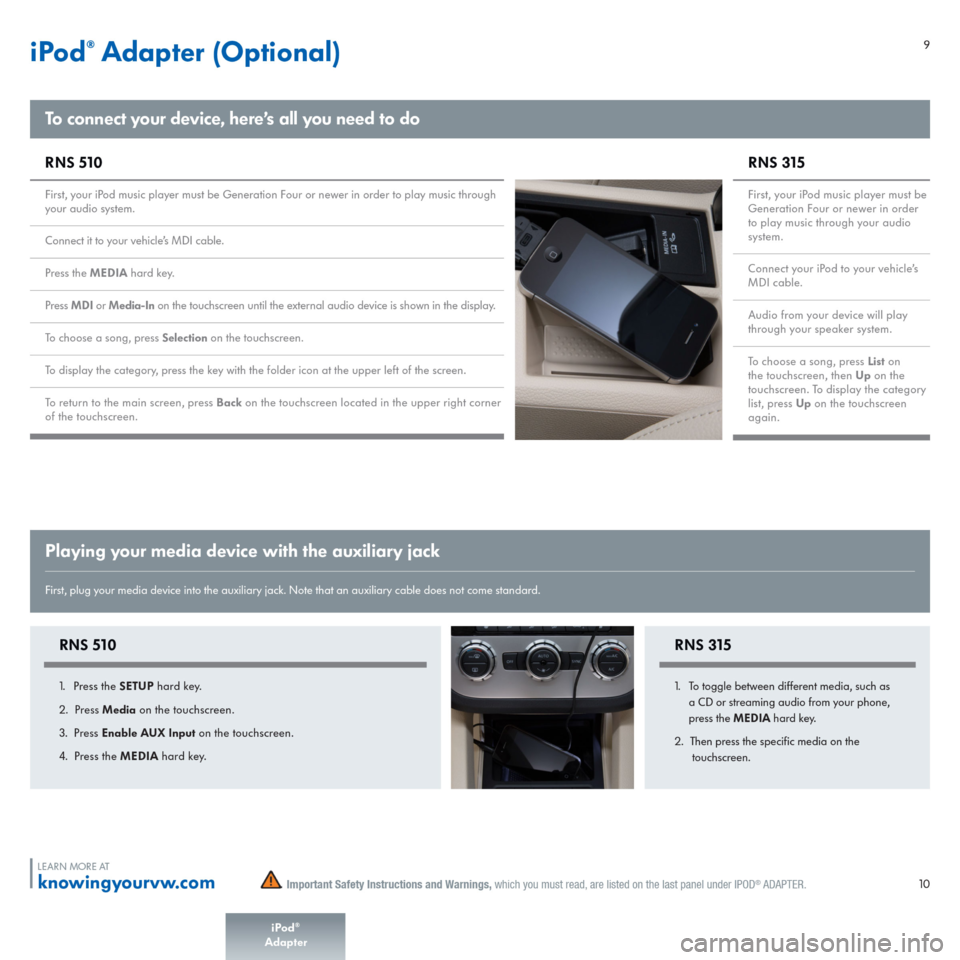 VOLKSWAGEN EOS 2015 1.G Quick Start Guide 