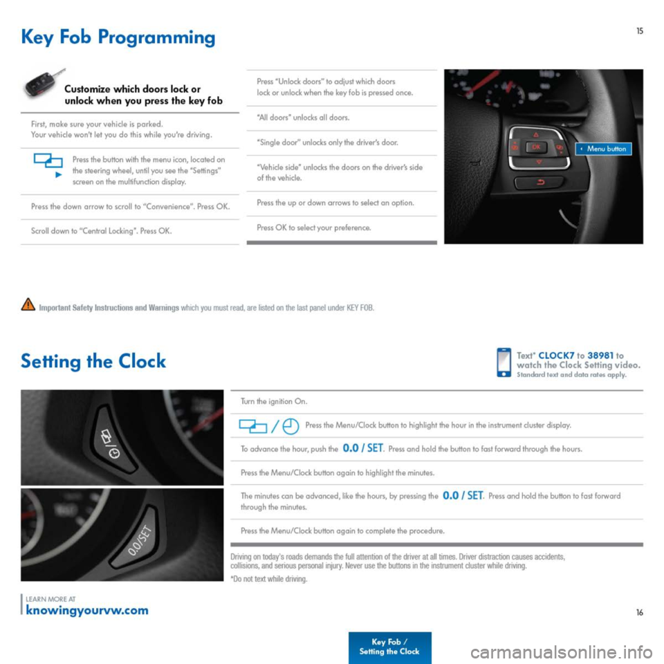 VOLKSWAGEN GOLF 2014 5G / 7.G Quick Start Guide 