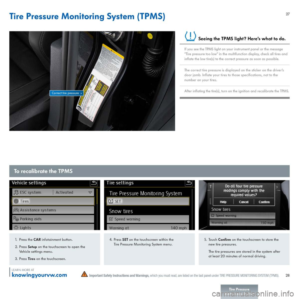 VOLKSWAGEN GOLF 2015 5G / 7.G Quick Start Guide 