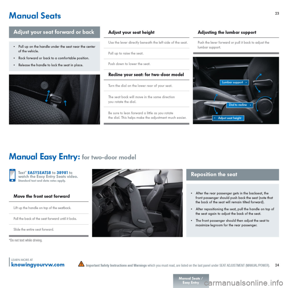 VOLKSWAGEN GOLF GTI 2015 5G / 7.G Quick Start Guide 