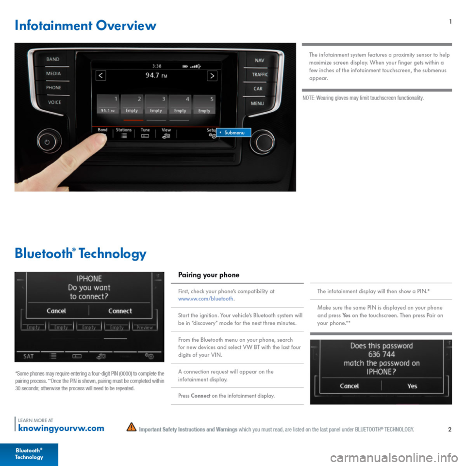 VOLKSWAGEN GOLF GTI 2015 5G / 7.G Quick Start Guide 