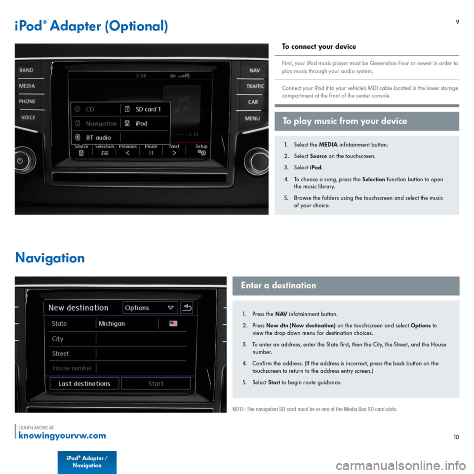 VOLKSWAGEN GOLF GTI 2015 5G / 7.G Quick Start Guide 