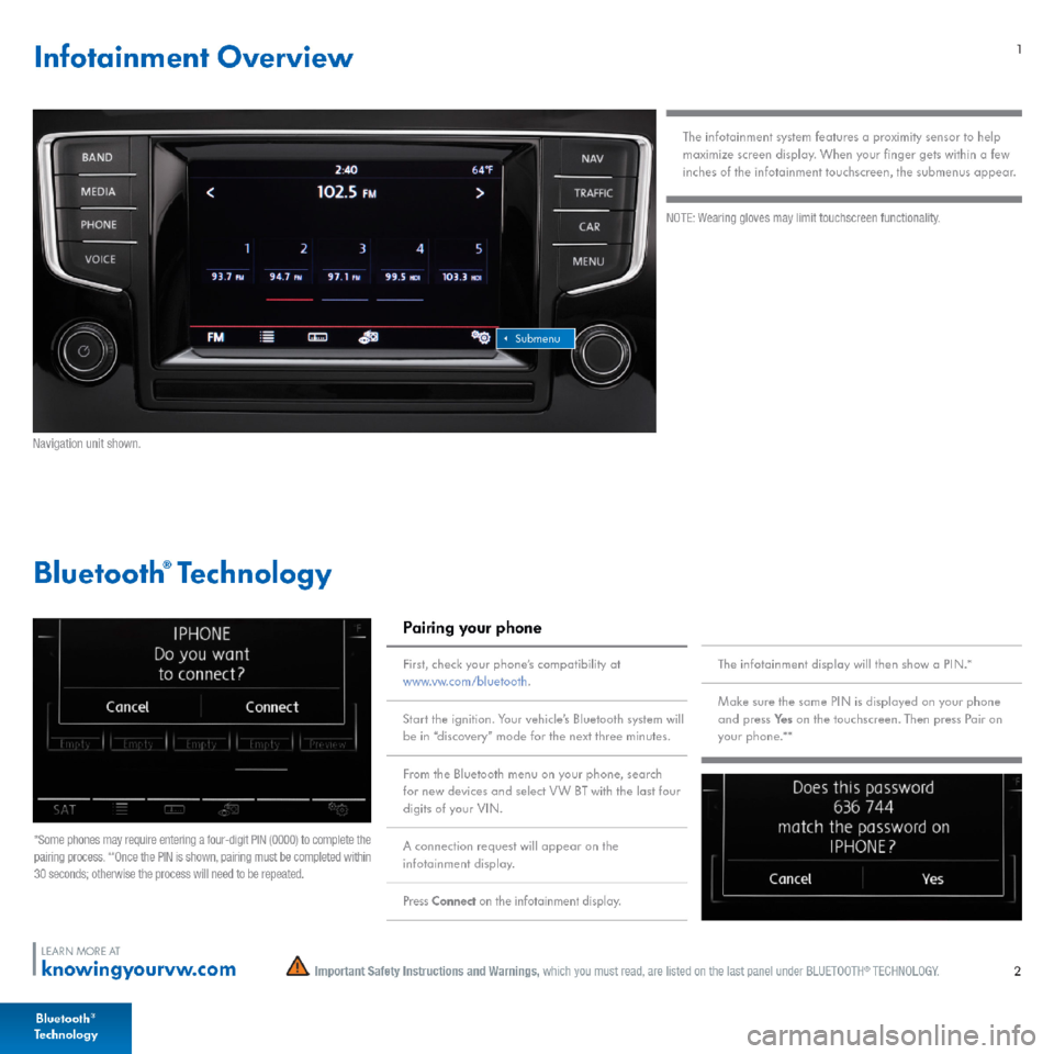 VOLKSWAGEN GOLF SPORTWAGEN 2015 5G / 7.G Quick Start Guide 