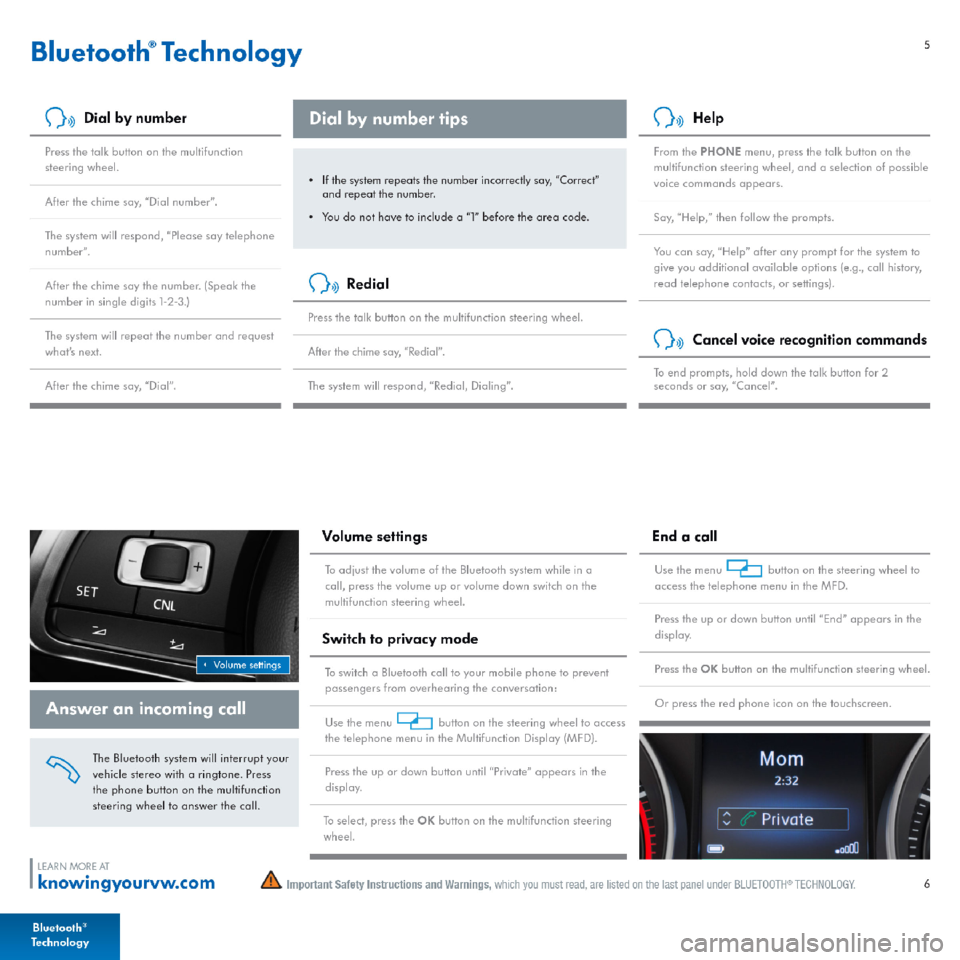 VOLKSWAGEN GOLF SPORTWAGEN 2015 5G / 7.G Quick Start Guide 