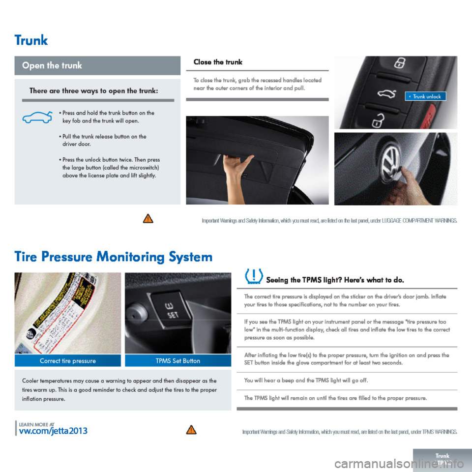 VOLKSWAGEN JETTA 2013 1B / 6.G Quick Start Guide 