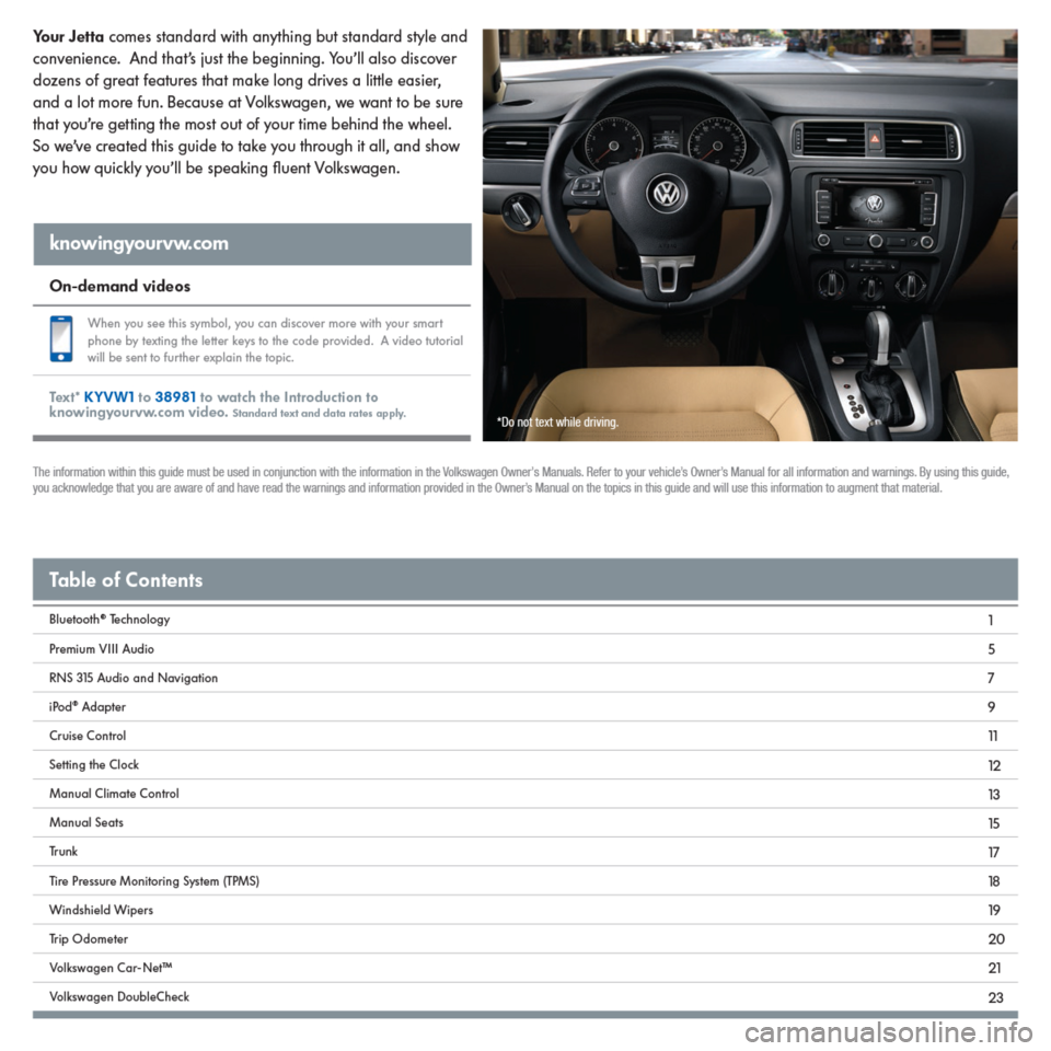 VOLKSWAGEN JETTA GLI 2014 1B / 6.G Quick Start Guide 