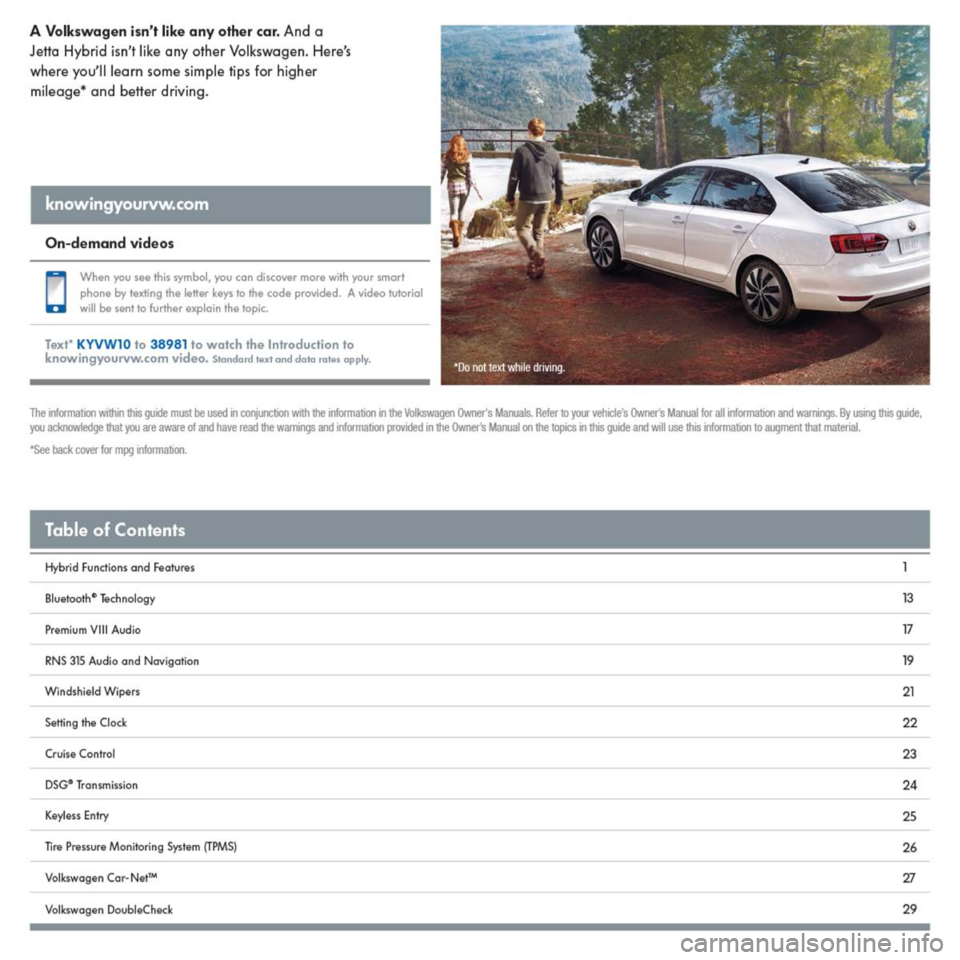 VOLKSWAGEN JETTA 2014 1B / 6.G Quick Start Guide 