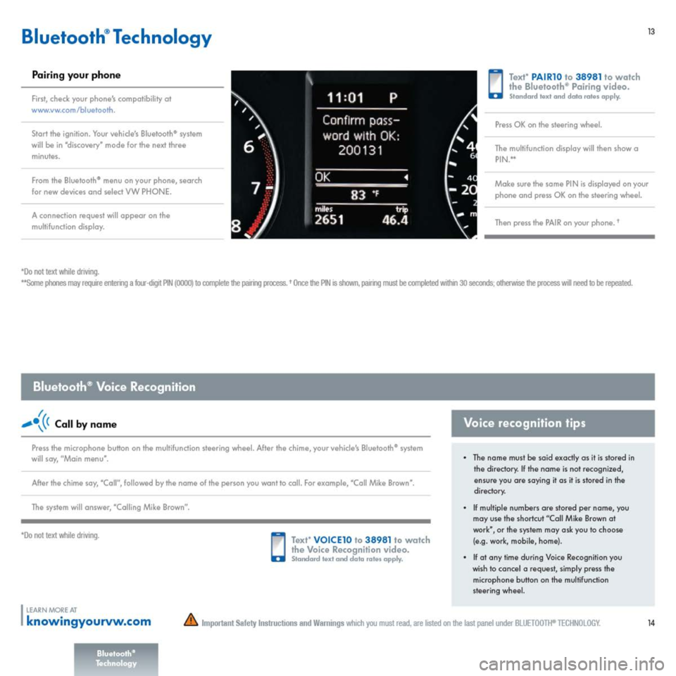 VOLKSWAGEN JETTA 2014 1B / 6.G Quick Start Guide 